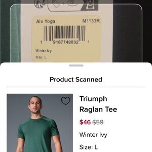 ALO Yoga Winter Ivy Triumph Raglan Tee - Green